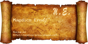 Magdics Ernő névjegykártya