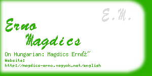 erno magdics business card